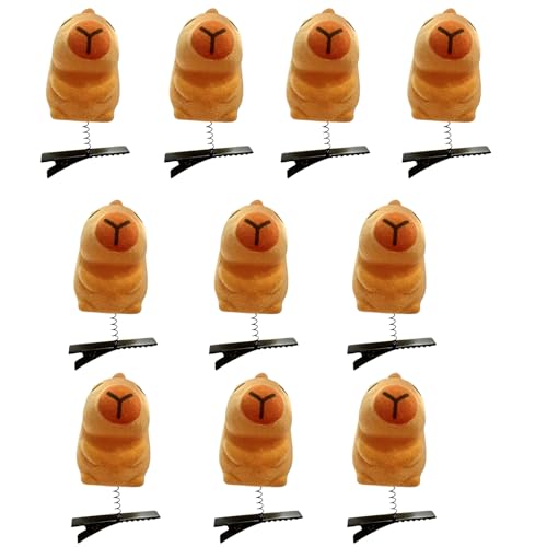 Schöne Capybaras Haarnadeln, beflockt, stehend, Tier-Clip für Kinder und Erwachsene, beliebtes Haarstyling-Zubehör, 1/5/10 Stück von MALSSE