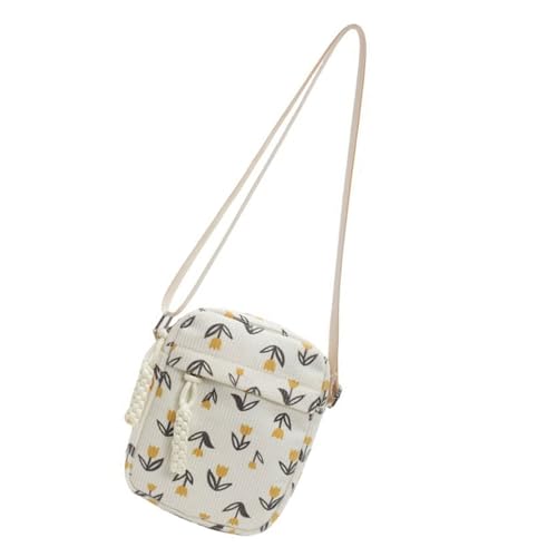 Schöne Damen-Geldbörse, kleine Umhängetasche mit Blumenmuster, Handy-Schultertasche, Kord, ästhetisch, für den täglichen Gebrauch, japanischer Stil, Crossbody für Damen, Schultertasche, Handy, Alltag von MALSSE
