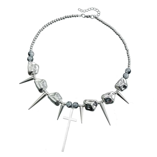 Spikes Halskette Retro Party Zubehör Hip Hop Halskette Musik Festival Zubehör Harz und Legierung Textur für Herren Retro von MALSSE