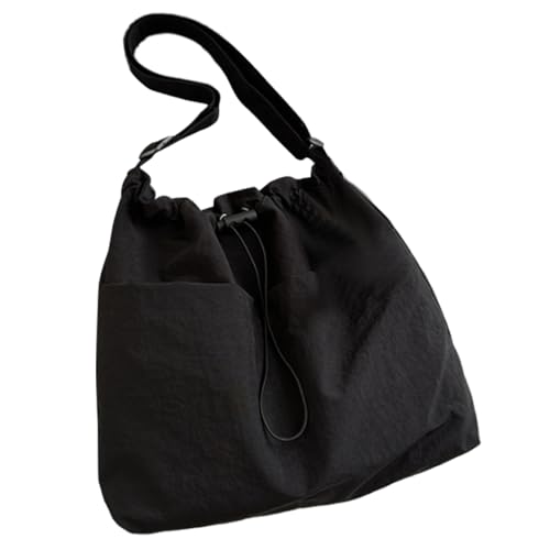 Umhängetasche aus Nylon, mit großem Fassungsvermögen und mehreren Fächern für organisierte Reisen, Camping, Ausrüstungstasche, Schwarz , One Size von MALSSE