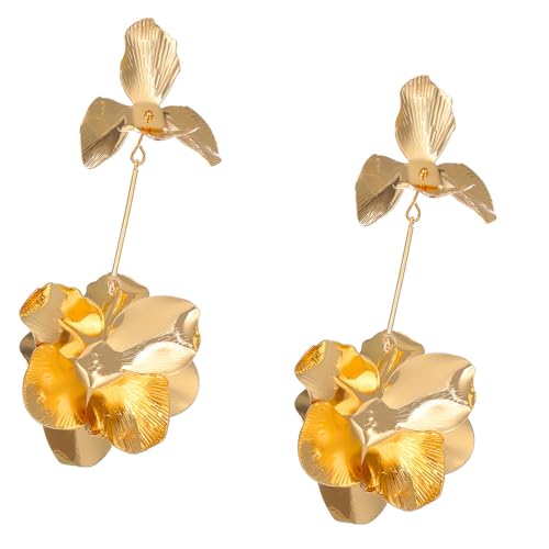 Vintage-Ohrringe mit geometrischen Blütenblättern für Damen, modische Statement-Hängeohrringe, Schmuck, Party-Zubehör, hängende Ohrringe von MALSSE