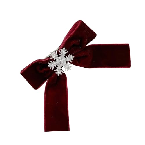Weihnachts-Haarspange im Stil der 2000er Jahre, Seitenclip, Weihnachtsschneeflocke, süße Schleife, Balletcore, Gllitu, Foto-Requisiten von MALSSE