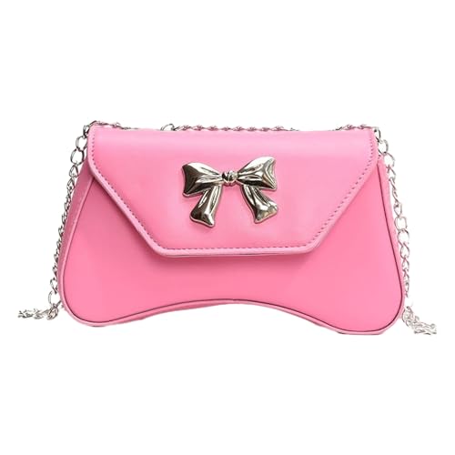 Zarte schwarze Umhängetasche für Damen mit Schleifenmuster, französische Unterarm-Geldbörse, Schultertaschen für Büro oder Party, multifunktionale Abendtasche, B, One Size von MALSSE