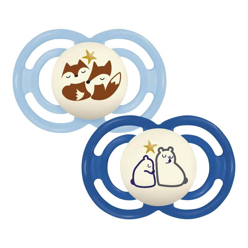 Mam 2er-Pack Schnuller Perfect Night Silikon, 6-16M von MAM