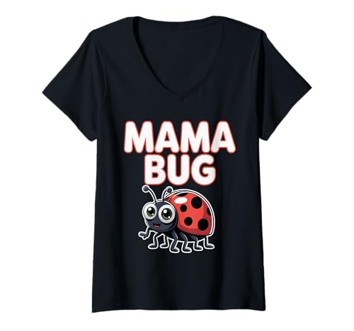 Damen Marienkäfer, MOM Lover, Insektenfan, entomophiler, Bezaubernder Marienkäfer T-Shirt mit V-Ausschnitt Damen Marienkäfer, MOM Lover, Insektenfan, entomophiler, Bezaubernder Marienkäfer T-Shirt mit V-Ausschnitt von MAMA LADYBUG