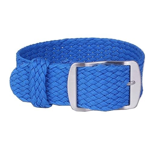 MAMA'S PEARL 16mm 18mm 20mm 22mm Einfarbige Perlon gewebte Nylon-Uhrenarmbänder Armband Stoff gewebtes Uhrenarmband Band Schnalle Gürtel Schwarz Blau (Color : Blue, Size : 22mm) von MAMA'S PEARL