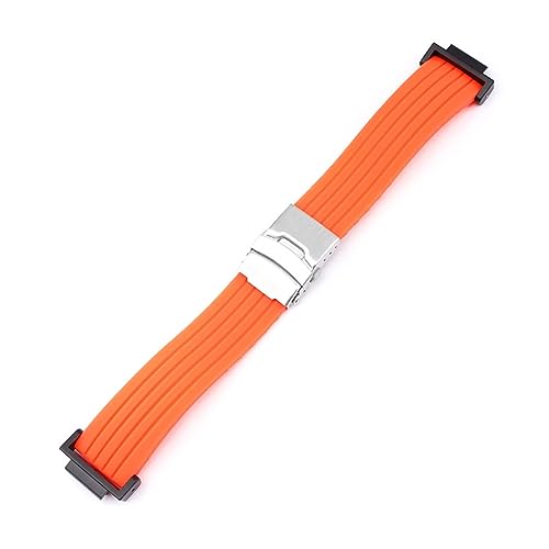 MAMA'S PEARL 16mm Armband Fit For Casio G-Shock GA-2100 GA-110 GD-100 For DW-5600 6900 GW-M5610 Silikon Uhr Band Handgelenk Armband Zubehör Adapter (Color : Orange) von MAMA'S PEARL
