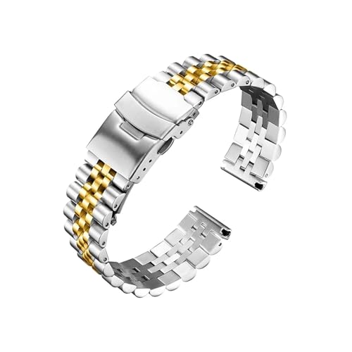 MAMA'S PEARL 18 20 22 24 26 Mm Edelstahl-Ersatzarmband For Armbanduhren, Passend For Role, Passend For Omega, Passend For IWC, Passend For Tudor, Passend For Seiko, Passend For Breitlin(Silver add gol MAMA'S PEARL 18 20 22 24 26 Mm Edelstahl-Ersatzarmband For Armbanduhren, Passend For Role, Passend For Omega, Passend For IWC, Passend For Tudor, Passend For Seiko, Passend For Breitlin(Silver add gol von MAMA'S PEARL