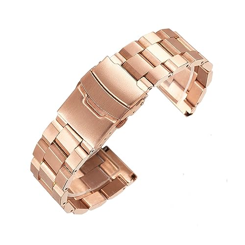 MAMA'S PEARL 18mm 19mm 20mm 21mm 22mm 23mm 24mm Universal Solide Edelstahl Uhr Band Metall armband Link Armband Armband Zubehör (Color : Rose Gold, Size : 24mm) von MAMA'S PEARL