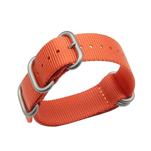 MAMA'S PEARL 18mm 20mm 22mm 24mm Nylon Fit for ZULU Uhr Band Männer Frauen Leinwand WovenSport Armband armband Zubehör (Color : Orange S, Size : 20mm) von MAMA'S PEARL