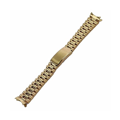 MAMA'S PEARL 19mm 20mm Day Date Style Stahlarmband passend for Seiko 5 Sxns80 Snxs79 Snxs79k Snxs77k Snxs73 Uhrenarmband Armband Ersatzteile(Gold,20mm) von MAMA'S PEARL