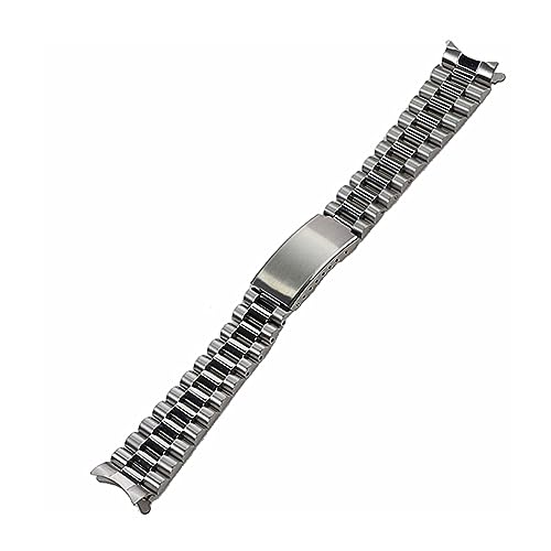 MAMA'S PEARL 19mm 20mm Day Date Style Stahlarmband passend for Seiko 5 Sxns80 Snxs79 Snxs79k Snxs77k Snxs73 Uhrenarmband Armband Ersatzteile(Silver,19mm) von MAMA'S PEARL