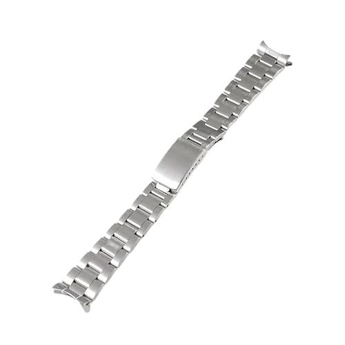 MAMA'S PEARL 19mm 20mm Edelstahl Oyster Band Fit For Seiko Sxns80 Snxs79 Fit For Seiko 5 Snxs79k Snxs77k Snxs73 Fit For Casio Uhrenarmband Armband Gürtel(Brushed,19mm) von MAMA'S PEARL