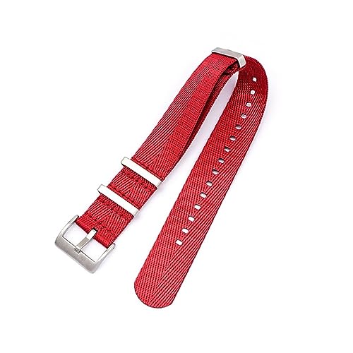 MAMA'S PEARL 20mm 22mm 24mm Nylonband Herren Damen Ersatzuhrenarmband Passend For Omega Fit For Seamaster 300 (Color : Red, Size : 24mm) von MAMA'S PEARL