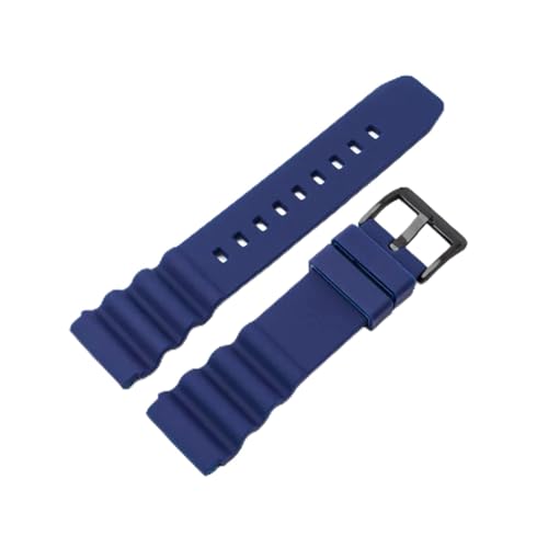 MAMA'S PEARL 20mm 22mm Gummi Uhrenarmband Fit for Rolex Fit for Seiko SKX007 Wasserdicht Tauchen Silikon Armband Männer Sport Strap Fit for Citizen Armband (Color : Blue-Black, Size : 20mm) von MAMA'S PEARL