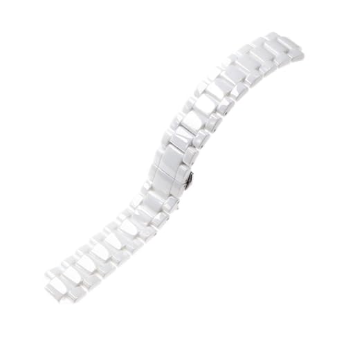 MAMA'S PEARL 20mm 23mm Schwarz Weiß Konvex Keramik Armband Fit for Armani Männer Frauen Ar1425ar126ar1421ar1473 Uhr Armband Armband Armband Bands (Color : White, Size : 20mm) von MAMA'S PEARL