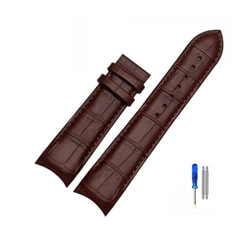 MAMA'S PEARL 22mm 23mm 24mm Echtleder Armband Mit Gebogenem Ende, Passend For Tissot Uhrengürtel 1853, Passend For COUTURIER T035627A T035407A T035439 Herrenarmband(Brown-no buckle,23mm) von MAMA'S PEARL