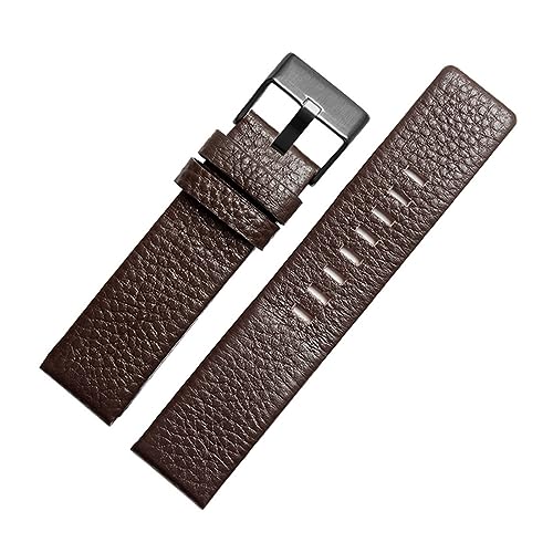 MAMA'S PEARL 22mm 24mm 26mm 28mm 30mm Echtes Leder Armband Fit For Diesel Uhr Strap For DZ1405 DZ4323 DZ7313 DZ7322 DZ4386 Band Armband (Color : Brown black buckle, Size : 24mm) von MAMA'S PEARL