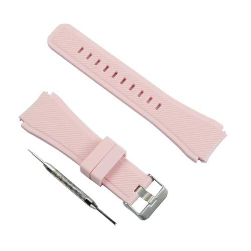MAMA'S PEARL 22mm Silikonarmband Herrenuhr Zubehör Sportband Passend For Samsung Fit For Gear S3 Frame Klassische Uhr Passend For Huawei Watch GT (Color : Pink, Size : 22mm) von MAMA'S PEARL
