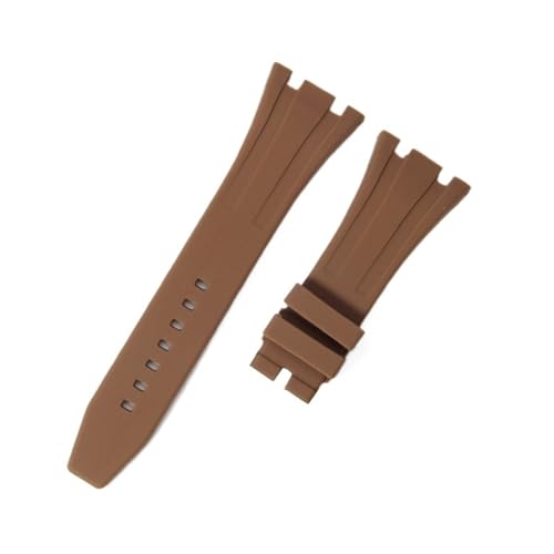 MAMA'S PEARL 27mm 28mm 30mm Gummi Silikon Uhrenarmband Fit For AP Fit For Royal For Oak Offshore Serie Uhrenarmband Damen Herren Armband Weiches Armband(Brown-no buckle,28mm) von MAMA'S PEARL