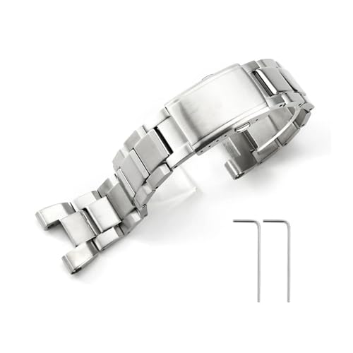 MAMA'S PEARL For G-SHOCK Passend For Casio Zubehör Herz Aus Stahl Armband GST-W300/400g/B100/S310 Metall Konkave Schnittstelle Uhrenarmband(Steel) von MAMA'S PEARL