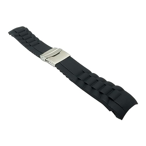 MAMA'S PEARL Gebogene Arc-Schnittstellen, Silikon-Gummi-Armband for Tissot Herren-Damen-Uhrenarmband, Handschlaufe, Gürtel, 16 mm, 18 mm, 20 mm, 22 mm, 24 mm, 26 mm (Size : 18mm) von MAMA'S PEARL