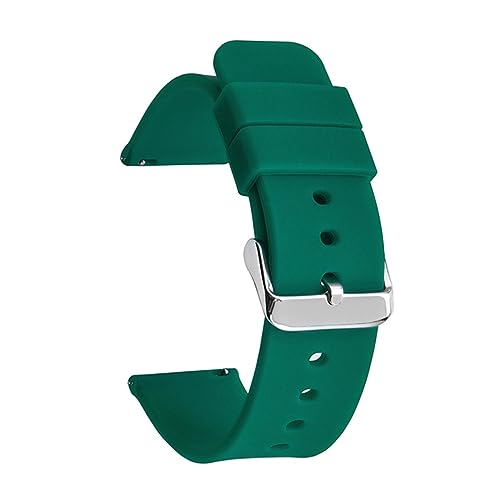 MAMA'S PEARL Gummi-Uhrenarmband, wasserdicht, generisches Armband, 14, 16, 18 mm, 20 mm, 22 mm, 24 mm, schwarze Schnalle, passend for Samsung, passend for Huawei Sportuhr (Color : Dark green 01, Siz von MAMA'S PEARL