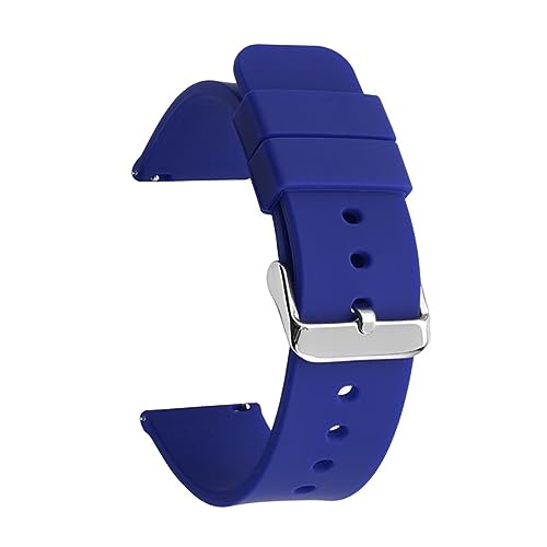 MAMA'S PEARL Gummi-Uhrenarmband, wasserdicht, generisches Armband, 14, 16, 18 mm, 20 mm, 22 mm, 24 mm, schwarze Schnalle, passend for Samsung, passend for Huawei Sportuhr (Color : Royal blue 01, Siz von MAMA'S PEARL