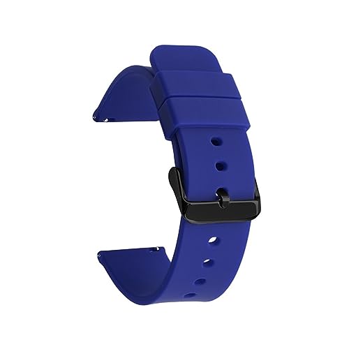 MAMA'S PEARL Gummi-Uhrenarmband, wasserdicht, generisches Armband, 14, 16, 18 mm, 20 mm, 22 mm, 24 mm, schwarze Schnalle, passend for Samsung, passend for Huawei Sportuhr (Color : Royal blue 02, Siz von MAMA'S PEARL