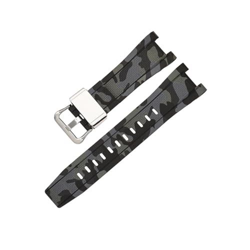 MAMA'S PEARL Gummibänder Passend For Casio G-Shock GST-W300/GST-S110/S100G/GST-W110/W100G Camouflage-Armband, Sportarmband-Zubehör (Color : Camouflage black S) von MAMA'S PEARL