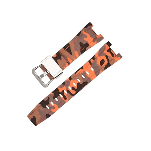 MAMA'S PEARL Gummibänder Passend For Casio G-Shock GST-W300/GST-S110/S100G/GST-W110/W100G Camouflage-Armband, Sportarmband-Zubehör (Color : Camouflage orange S) von MAMA'S PEARL