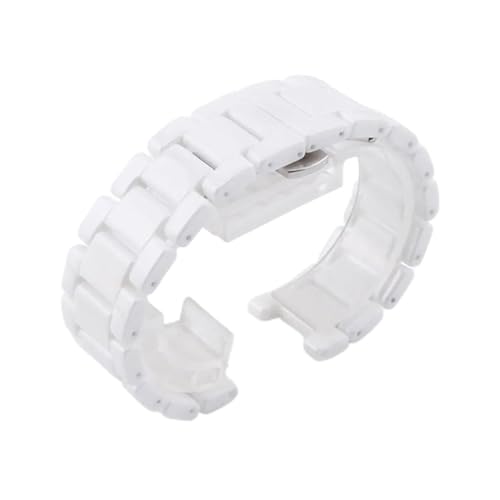MAMA'S PEARL Konkaves Keramikarmband, 20 X 11, 18 X 10, 16 X 9 Mm, Uhrenarmband, Passend For Gucci, Passend For Omega, Passend For GC, Passend For Guess, Passend For Pasha (Color : White, Size : 16m von MAMA'S PEARL