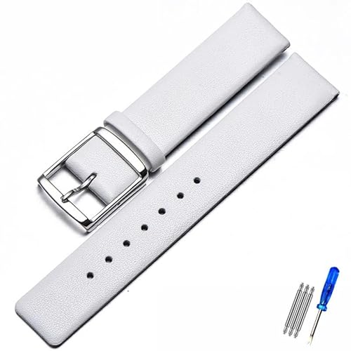 MAMA'S PEARL Lederarmband Passend For CK K2G211K2G231K2Y211K2Y231 Armband Mit Kettenschnalle For Herren Und Damen, 16 Mm, 18 Mm, 20 Mm, 22 Mm Armband(Antique Black,16mm) von MAMA'S PEARL