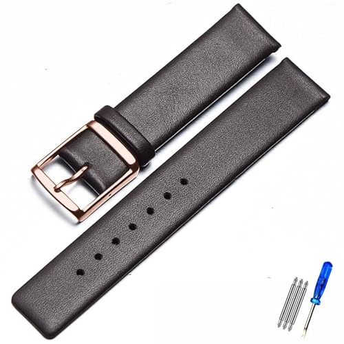 MAMA'S PEARL Lederarmband Passend For CK K2G211K2G231K2Y211K2Y231 Armband Mit Kettenschnalle For Herren Und Damen, 16 Mm, 18 Mm, 20 Mm, 22 Mm Armband(Olive Flak,18mm) von MAMA'S PEARL