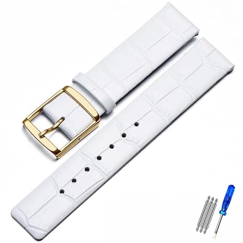 MAMA'S PEARL Lederarmband Passend For CK K2G211K2G231K2Y211K2Y231 Armband Mit Kettenschnalle For Herren Und Damen, 16 Mm, 18 Mm, 20 Mm, 22 Mm Armband(Silver Yellow,22mm) von MAMA'S PEARL