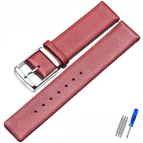 MAMA'S PEARL Lederarmband Passend For CK K2G211K2G231K2Y211K2Y231 Armband Mit Kettenschnalle For Herren Und Damen, 16 Mm, 18 Mm, 20 Mm, 22 Mm Armband(White Light Pin,22mm) von MAMA'S PEARL