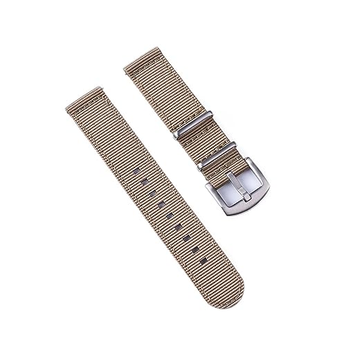 MAMA'S PEARL Nylon-Uhrenarmband, 18 mm, 20 mm, 22 mm, Armband, Schnellverschluss, for Uhren jeder Marke (Color : Khaki, Size : 20mm) von MAMA'S PEARL