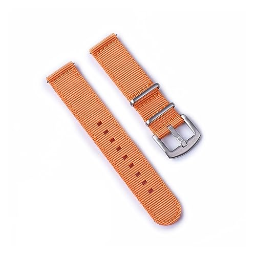 MAMA'S PEARL Nylon-Uhrenarmband, 18 mm, 20 mm, 22 mm, Armband, Schnellverschluss, for Uhren jeder Marke (Color : Orange, Size : 18mm) von MAMA'S PEARL