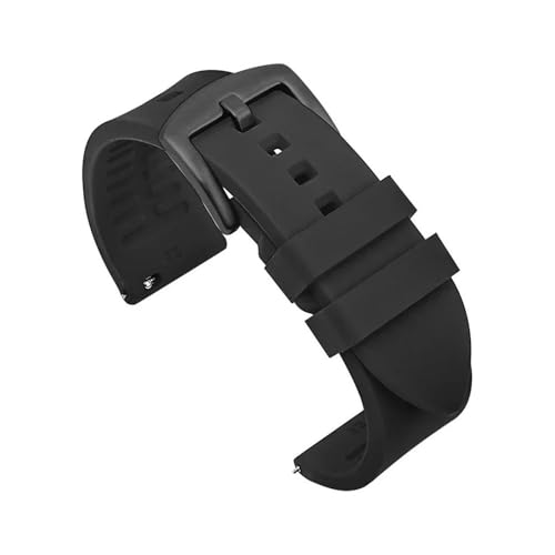 MAMA'S PEARL Silikon-Uhrenarmband 20 Mm 22 Mm 24 Mm Herren-Sport-wasserdichtes Armband For Rolex For Seiko-Uhren-Ersatzarmband(Black-black buckle,22mm) von MAMA'S PEARL