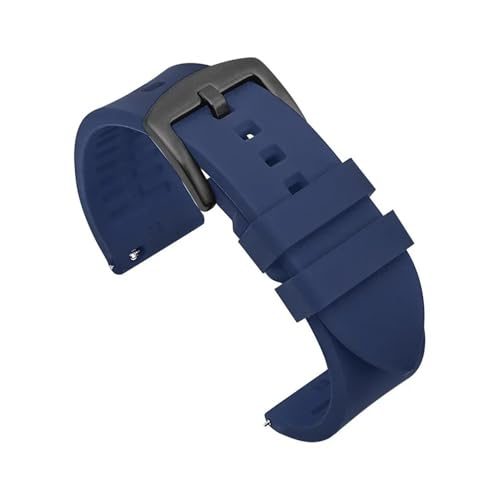 MAMA'S PEARL Silikon-Uhrenarmband 20 Mm 22 Mm 24 Mm Herren-Sport-wasserdichtes Armband For Rolex For Seiko-Uhren-Ersatzarmband(Blue-black buckle,22mm) von MAMA'S PEARL
