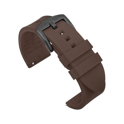 MAMA'S PEARL Silikon-Uhrenarmband 20 Mm 22 Mm 24 Mm Herren-Sport-wasserdichtes Armband For Rolex For Seiko-Uhren-Ersatzarmband(Brown-black buckle,20mm) von MAMA'S PEARL