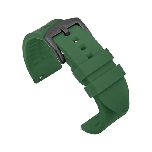 MAMA'S PEARL Silikon-Uhrenarmband 20 Mm 22 Mm 24 Mm Herren-Sport-wasserdichtes Armband For Rolex For Seiko-Uhren-Ersatzarmband(Green-black buckle,22mm) von MAMA'S PEARL