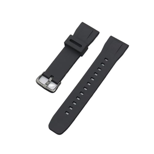 MAMA'S PEARL Silikon-Uhrenarmband Passend For PROTREK-Serie PRG-650/650Y PRG-600 PRW-6600 GA-2000 Herren Outdoor Sport Wasserdichtes Armband 24 Mm(Black black buckle) von MAMA'S PEARL