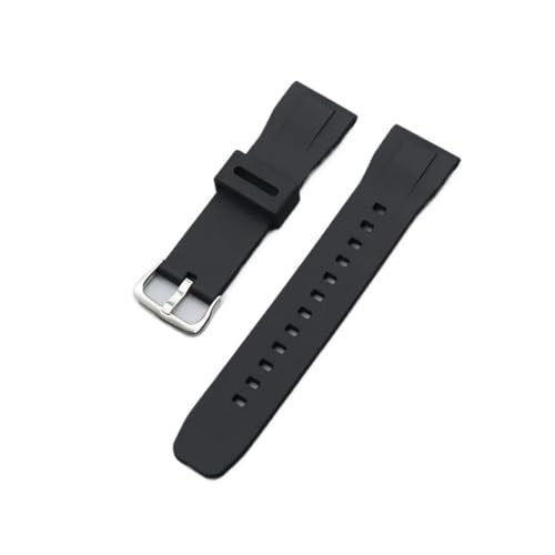 MAMA'S PEARL Silikon-Uhrenarmband Passend For PROTREK-Serie PRG-650/650Y PRG-600 PRW-6600 GA-2000 Herren Outdoor Sport Wasserdichtes Armband 24 Mm(Black silver buckle) von MAMA'S PEARL