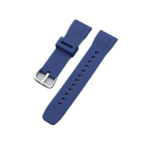 MAMA'S PEARL Silikon-Uhrenarmband Passend For PROTREK-Serie PRG-650/650Y PRG-600 PRW-6600 GA-2000 Herren Outdoor Sport Wasserdichtes Armband 24 Mm(Blue silver buckle) von MAMA'S PEARL