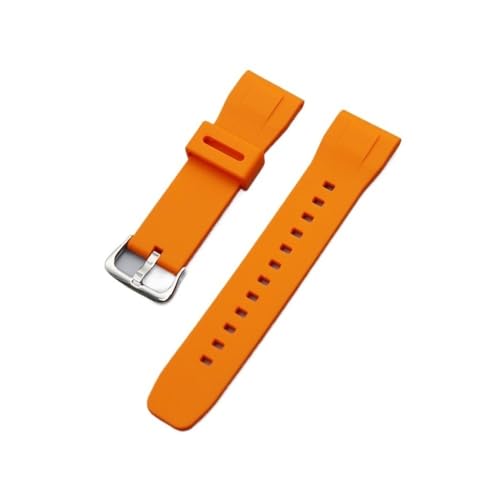 MAMA'S PEARL Silikon-Uhrenarmband Passend For PROTREK-Serie PRG-650/650Y PRG-600 PRW-6600 GA-2000 Herren Outdoor Sport Wasserdichtes Armband 24 Mm(Orange silver buckle) von MAMA'S PEARL