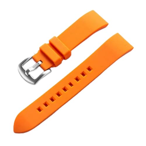 MAMA'S PEARL Silikonarmband 18 19 20 21 22 24 mm Schnellverschluss Tauchen Wasserdichtes Armband Universal Gummi-Uhrenarmband-Zubehör (Color : Orange, Size : 18mm) von MAMA'S PEARL