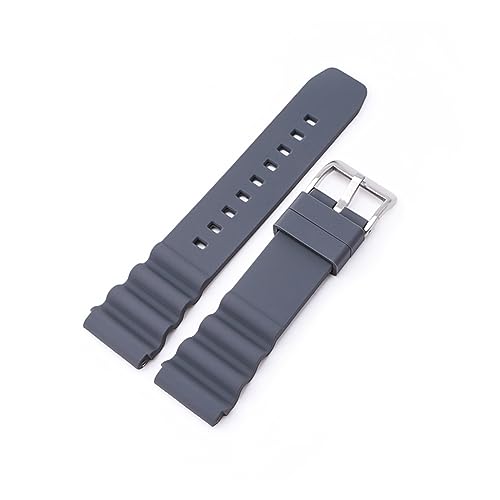 MAMA'S PEARL Tauchen Uhr Strap 20mm 22mm Silikon Männer Sport Wasserdicht Handgelenk Band Armband Zubehör Fit for Seiko SKX007 SRP777J1 (Color : Grey S, Size : 20mm) von MAMA'S PEARL