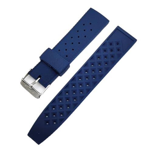 MAMA'S PEARL Tropical Rubber Strap Soft Sport Silikon Armband Herren Wasserdicht Tauchen Ersatzarmband Passend for Seiko Water Ghost 20mm 22mm (Color : Blue, Size : 20mm) von MAMA'S PEARL