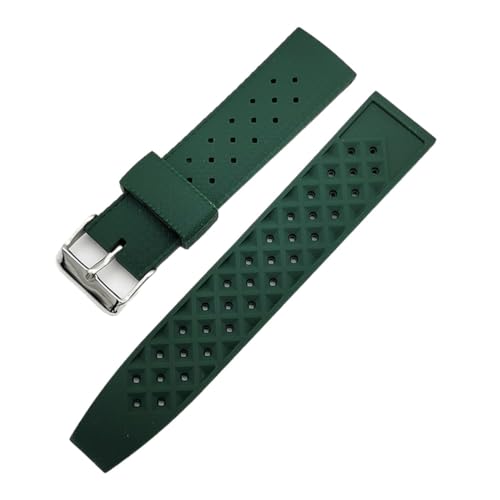 MAMA'S PEARL Tropical Rubber Strap Soft Sport Silikon Armband Herren Wasserdicht Tauchen Ersatzarmband Passend for Seiko Water Ghost 20mm 22mm (Color : Green, Size : 20mm) von MAMA'S PEARL